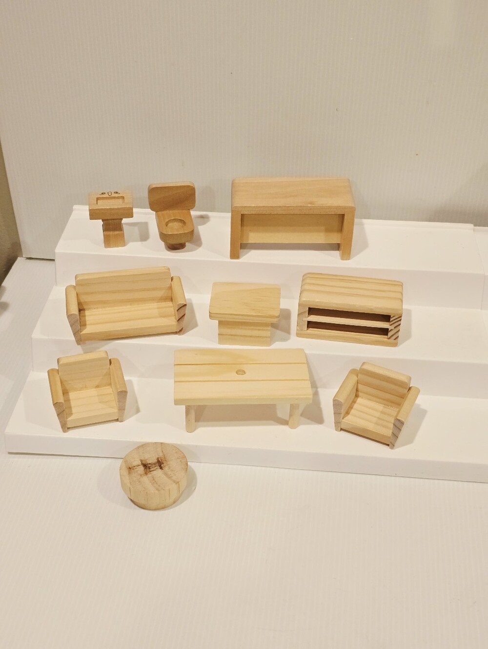 Wooden Pretend Dollhouse Furniture Set